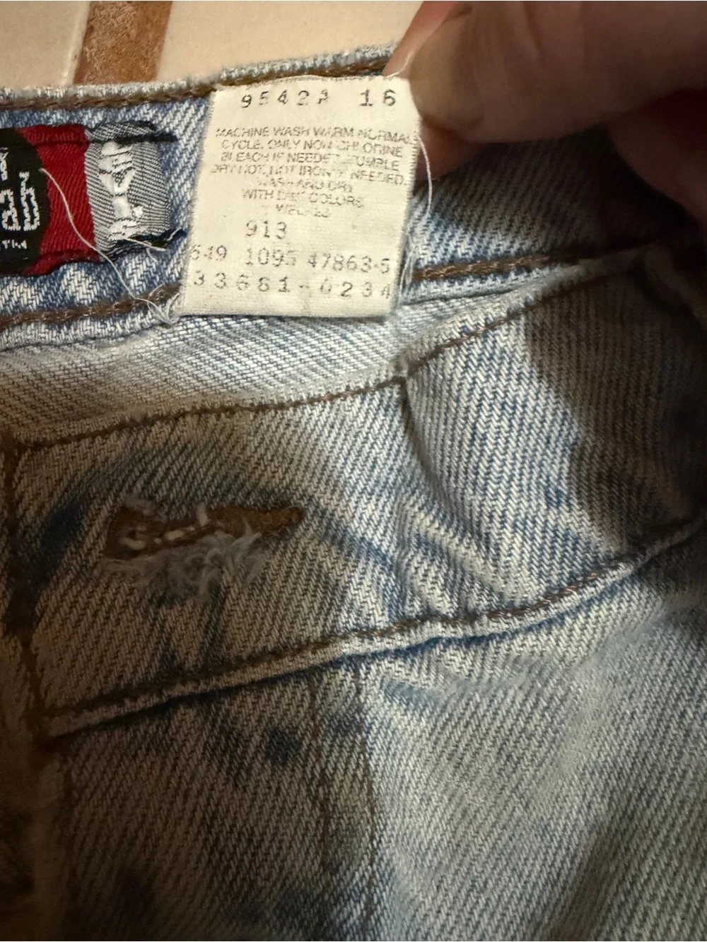 Levi's SilverTab Loose Shorts ( Jorts ) Light Wash Denim with Stains Trashed 38